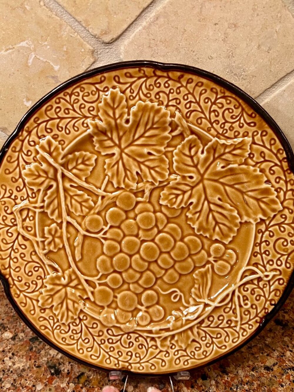 2 Raymond Waites Bordeaux Gold Salad Plates 9.25" by Certified International